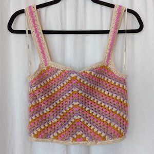 F21 Pastel Knitted Crop Top Size Small